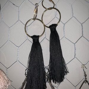 Black tassel earrings